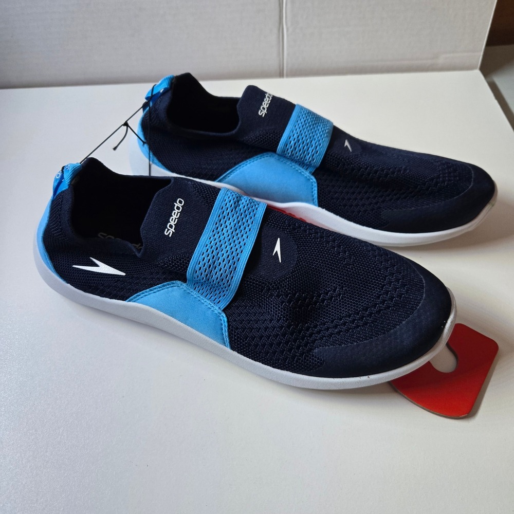 Speedo Aqua Sock Water‎ Shoes Men's L 11–12 Navy Light Blue Slip-On